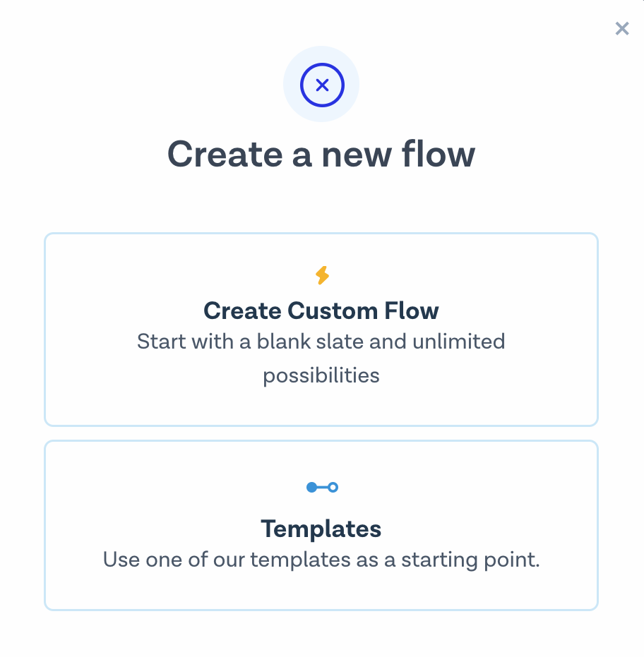 Create new flow, step 1